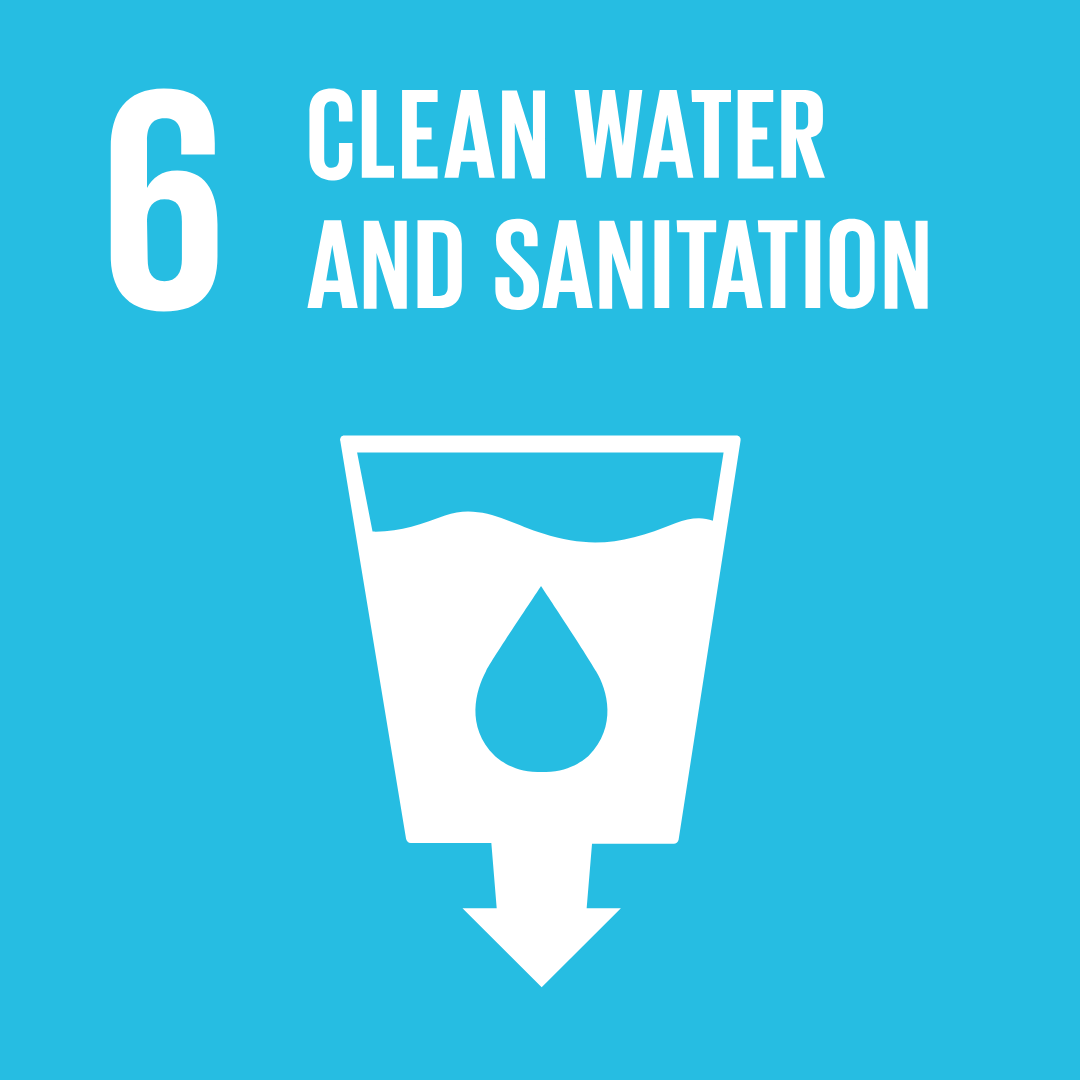 picture of SDG 6: Clean water and sanitation depicted by container of water